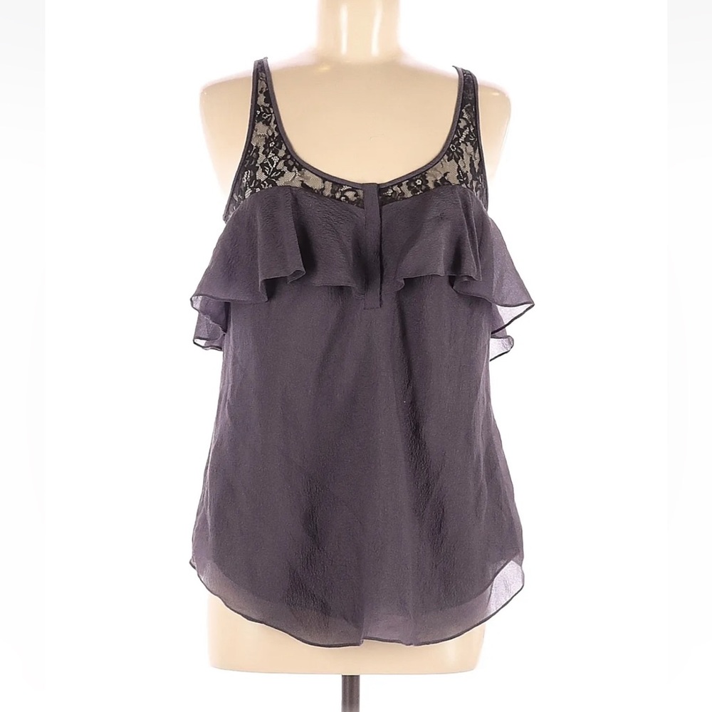 Rebecca Taylor Women Purple Sleeveless Silk Top 10 - 100% SILK